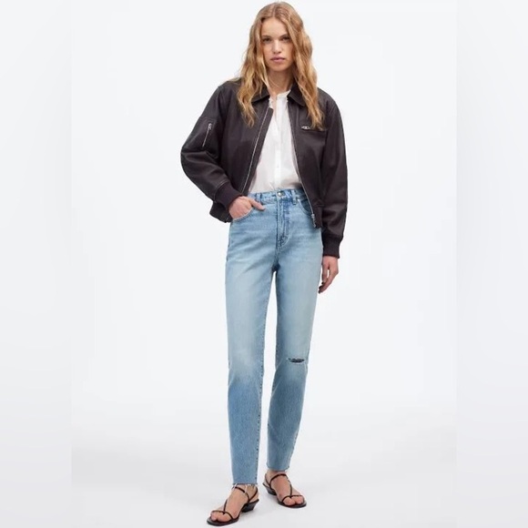 Madewell The Perfect Vintage Light Blue Straight Leg High Waist High Rise Jeans - Picture 2 of 9
